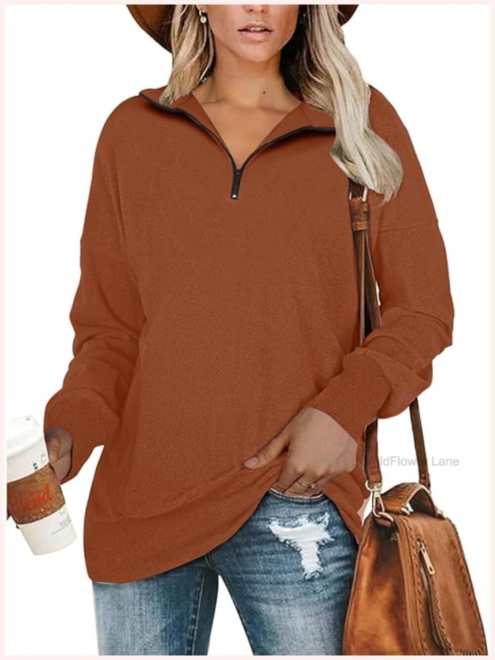 Plus Size Tunic Sweatshirt: Loose Fit Oversized Pullover with Kangaroo Pocket